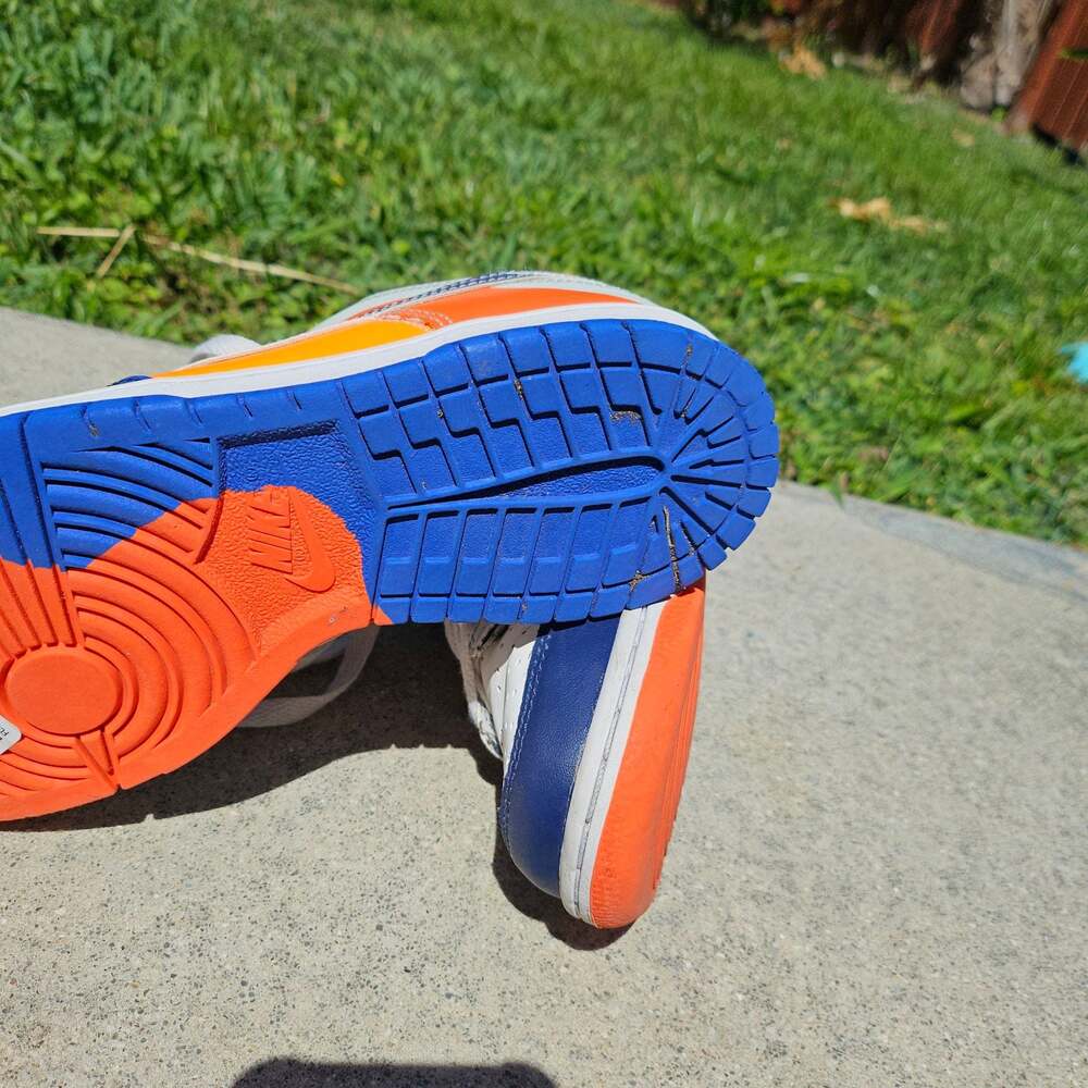 Nike Kids Sneakers White Navy Blue Orange - Picture 10 of 10